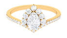 Cubic Zirconia Crown Engagement Ring in Gold Zircon - ( AAAA ) - Quality - Rosec Jewels