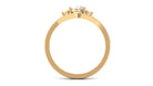 Cubic Zirconia Crown Engagement Ring in Gold Zircon - ( AAAA ) - Quality - Rosec Jewels