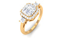 Asscher Cut Zircon Statement Engagement Ring Zircon - ( AAAA ) - Quality - Rosec Jewels