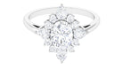 3 CT Oval Zircon Statement Engagement Ring in Gold Zircon - ( AAAA ) - Quality - Rosec Jewels