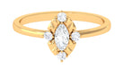 1/2 CT Marquise Zircon Engagement Ring in Gold Textured Zircon - ( AAAA ) - Quality - Rosec Jewels