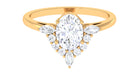 2.75 CT Oval Zircon Unique Engagement Ring in Gold Zircon - ( AAAA ) - Quality - Rosec Jewels