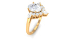 2.75 CT Oval Zircon Unique Engagement Ring in Gold Zircon - ( AAAA ) - Quality - Rosec Jewels