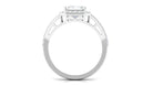 5 CT Split Shank Octagon Cut Zircon Statement Engagement Ring Zircon - ( AAAA ) - Quality - Rosec Jewels