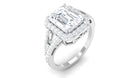 5 CT Split Shank Octagon Cut Zircon Statement Engagement Ring Zircon - ( AAAA ) - Quality - Rosec Jewels