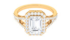 5 CT Split Shank Octagon Cut Zircon Statement Engagement Ring Zircon - ( AAAA ) - Quality - Rosec Jewels