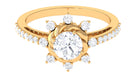 1.75 CT Round Zircon Designer Engagement Ring in Gold Zircon - ( AAAA ) - Quality - Rosec Jewels