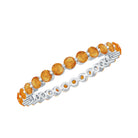 1.50 CT Orange Sapphire Floating Eternity Ring Orange Sapphire - ( AAA ) - Quality - Rosec Jewels