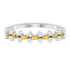 1/2 CT Classic Marquise Citrine and Diamond Half Eternity Ring Citrine - ( AAA ) - Quality - Rosec Jewels