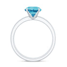 2 CT Swiss Blue Topaz Solitaire Bridal Ring Set with Diamond Swiss Blue Topaz - ( AAA ) - Quality - Rosec Jewels