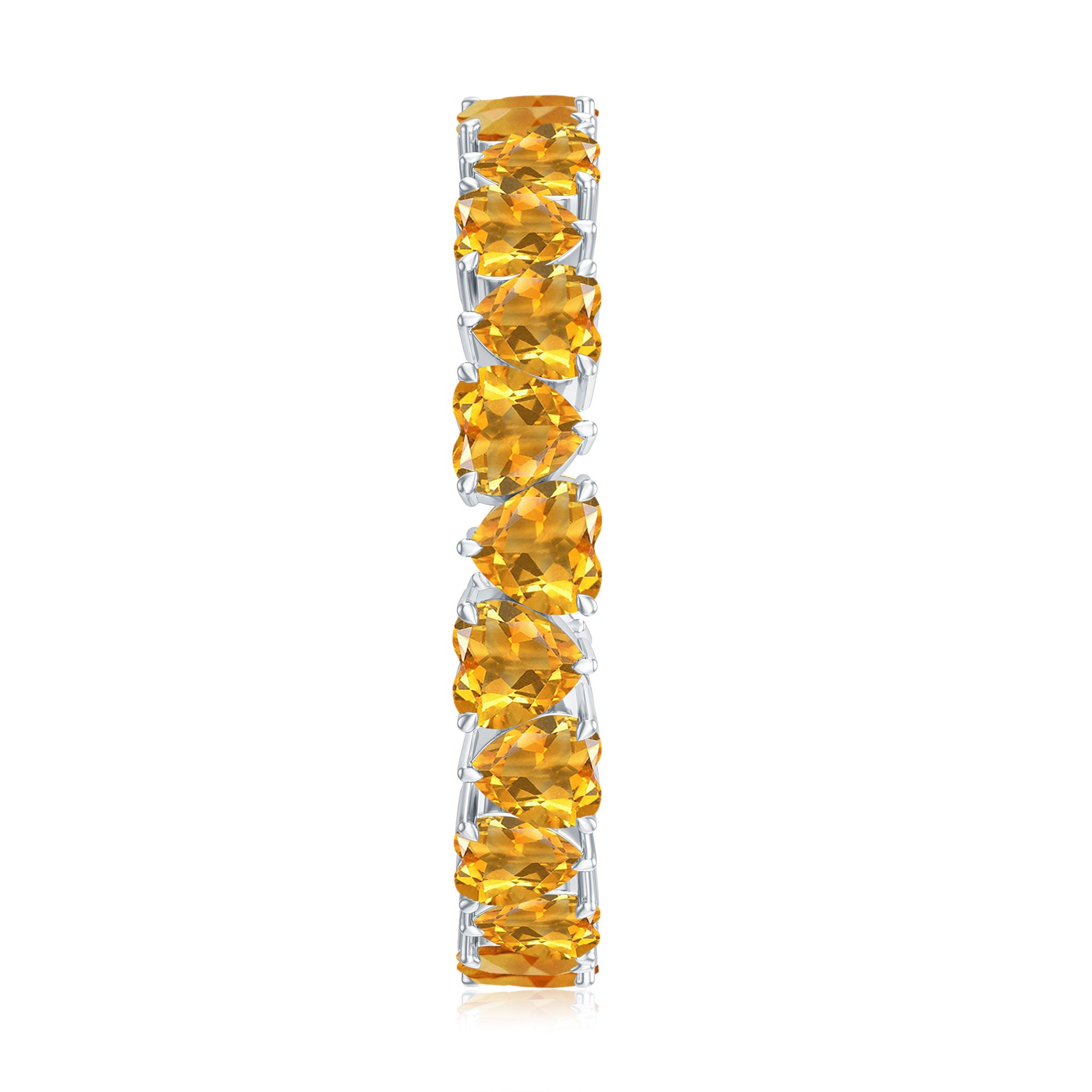 Heart Citrine Eternity Ring in Claw Setting Citrine - ( AAA ) - Quality - Rosec Jewels