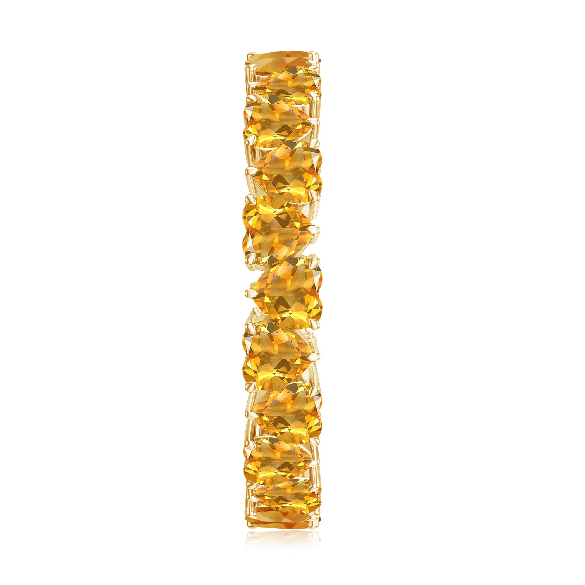 Heart Citrine Eternity Ring in Claw Setting Citrine - ( AAA ) - Quality - Rosec Jewels