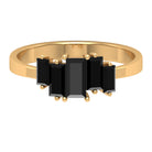 1 Carat Baguette Black Onyx Five Stone Ring in Gold Black Onyx - ( AAA ) - Quality - Rosec Jewels