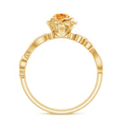 Flower Inspired Natural Citrine and Diamond Engagement Ring Citrine - ( AAA ) - Quality - Rosec Jewels