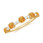 0.75 CT Orange Sapphire and Diamond Semi Eternity Gold Ring Orange Sapphire - ( AAA ) - Quality - Rosec Jewels