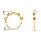 0.75 CT Orange Sapphire and Diamond Semi Eternity Gold Ring Orange Sapphire - ( AAA ) - Quality - Rosec Jewels