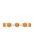 0.75 CT Orange Sapphire and Diamond Semi Eternity Gold Ring Orange Sapphire - ( AAA ) - Quality - Rosec Jewels