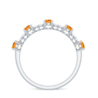 3/4 CT Citrine and Diamond Minimal Stackable Gold Ring Citrine - ( AAA ) - Quality - Rosec Jewels