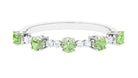 3/4 CT Green Sapphire and Diamond Minimal Stackable Ring Green Sapphire - ( AAA ) - Quality - Rosec Jewels