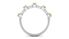 3/4 CT Green Sapphire and Diamond Minimal Stackable Ring Green Sapphire - ( AAA ) - Quality - Rosec Jewels