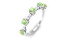 3/4 CT Green Sapphire and Diamond Minimal Stackable Ring Green Sapphire - ( AAA ) - Quality - Rosec Jewels