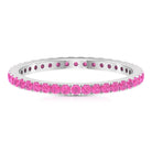 2 CT French Pave Set Pink Sapphire Stackable Full Eternity Ring Pink Sapphire - ( AAA ) - Quality - Rosec Jewels