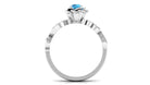 1/2 CT Floral Inspired Swiss Blue Topaz and Diamond Engagement Ring Swiss Blue Topaz - ( AAA ) - Quality - Rosec Jewels