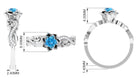 1/2 CT Floral Inspired Swiss Blue Topaz and Diamond Engagement Ring Swiss Blue Topaz - ( AAA ) - Quality - Rosec Jewels