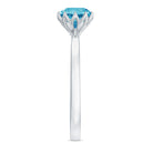 1 CT Swiss Blue Topaz Solitaire Ring in Lotus Basket Setting Swiss Blue Topaz - ( AAA ) - Quality - Rosec Jewels