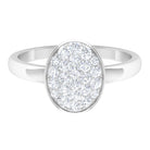 Moissanite Oval Cluster Engagement Ring in Gold Moissanite - ( D-VS1 ) - Color and Clarity - Rosec Jewels