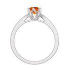 Genuine Fire Opal Solitaire Engagement Ring with Diamond Fire Opal - ( AAA ) - Quality - Rosec Jewels