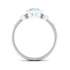 Bezel Set Aquamarine Solitaire Engagement Ring with Diamond Aquamarine - ( AAA ) - Quality - Rosec Jewels