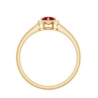 Elegant Lab Grown Ruby Promise Ring with Diamond Halo Lab Created Ruby - ( AAAA ) - Quality - Rosec Jewels