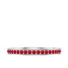 1 CT Lab-Created Ruby Eternity Band Ring with Moissanite Lab Created Ruby - ( AAAA ) - Quality - Rosec Jewels