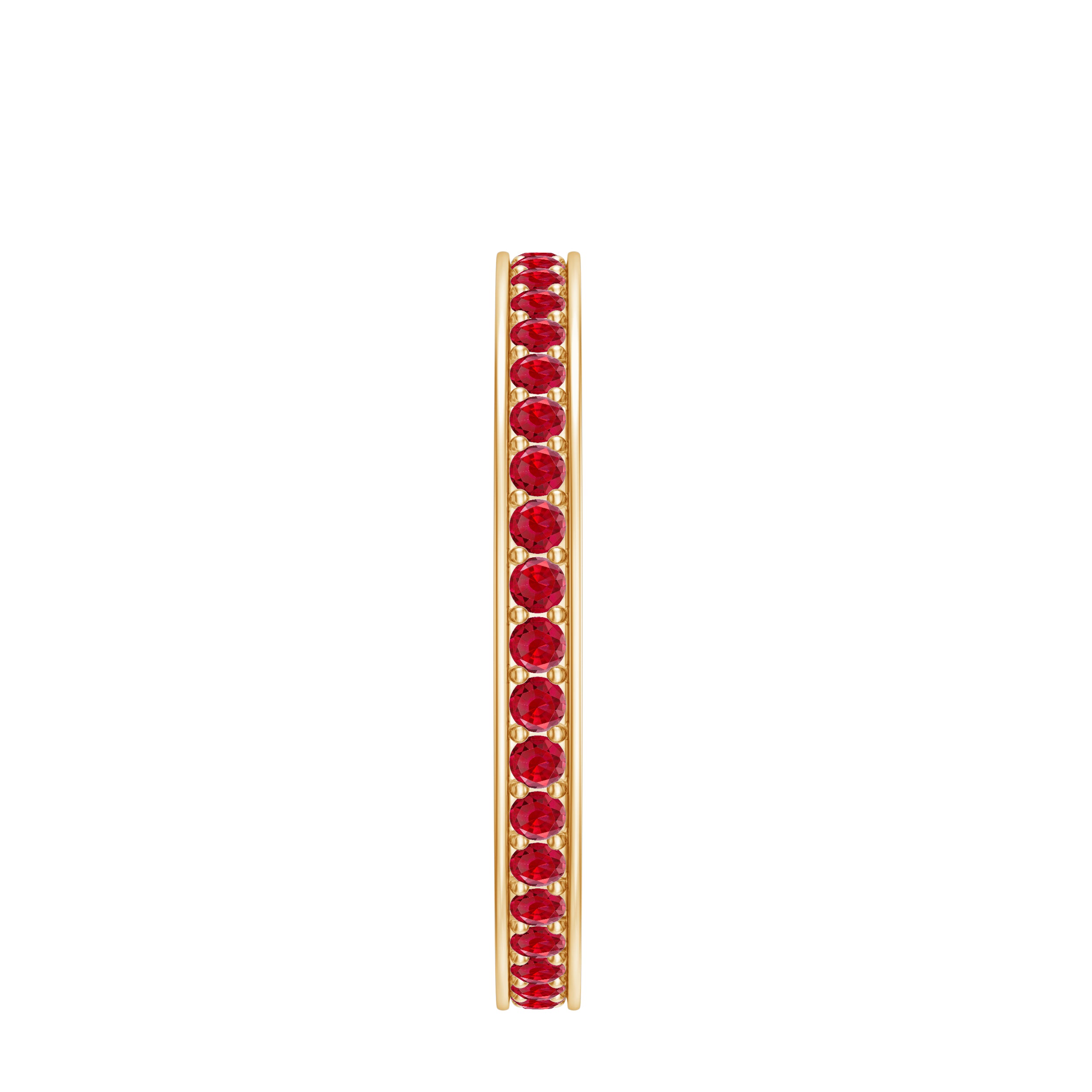 1 CT Lab-Created Ruby Eternity Band Ring with Moissanite Lab Created Ruby - ( AAAA ) - Quality - Rosec Jewels