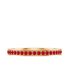 1 CT Lab-Created Ruby Eternity Band Ring with Moissanite Lab Created Ruby - ( AAAA ) - Quality - Rosec Jewels