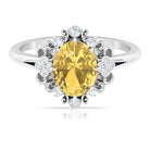 2 CT Nature Inspired Citrine and Diamond Engagement Ring Citrine - ( AAA ) - Quality - Rosec Jewels