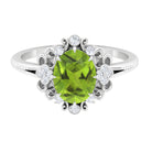 2 CT Nature Inspired Peridot and Moissanite Engagement Ring Peridot - ( AAA ) - Quality - Rosec Jewels