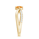 1/2 CT Citrine Solitaire and Diamond Infinity Ring Citrine - ( AAA ) - Quality - Rosec Jewels