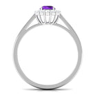 1 CT Amethyst and Diamond Floating Halo Engagement Ring Amethyst - ( AAA ) - Quality - Rosec Jewels