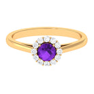 1 CT Amethyst and Diamond Floating Halo Engagement Ring Amethyst - ( AAA ) - Quality - Rosec Jewels