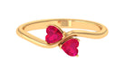 1 CT Heart Ruby Two Stone Promise Ring Ruby - ( AAA ) - Quality - Rosec Jewels