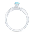 Round Aquamarine and Diamond Infinity Engagement Ring Aquamarine - ( AAA ) - Quality - Rosec Jewels