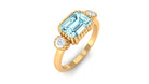 2 CT East West Aquamarine Engagement Ring with Diamond Aquamarine - ( AAA ) - Quality - Rosec Jewels