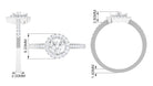 2 CT Round and Marquise Moissanite Cluster Engagement Ring Moissanite - ( D-VS1 ) - Color and Clarity - Rosec Jewels