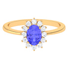 Princess Diana Inspired Tanzanite and Diamond Engagement Ring Tanzanite - ( AAA ) - Quality - Rosec Jewels