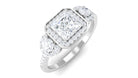 1.25 CT Vintage Inspired Moissanite Engagement Ring Moissanite - ( D-VS1 ) - Color and Clarity - Rosec Jewels