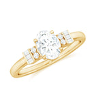 1.25 CT Classic Oval Cut Moissanite Engagement Ring in Gold Moissanite - ( D-VS1 ) - Color and Clarity - Rosec Jewels