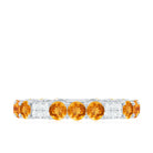 Citrine and Diamond Designer Full Eternity Ring Citrine - ( AAA ) - Quality - Rosec Jewels