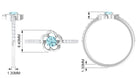 1/2 Carat Aquamarine Floral Promise Ring with Diamond Aquamarine - ( AAA ) - Quality - Rosec Jewels